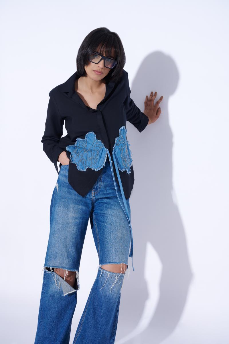 One not two Embroidered shirt