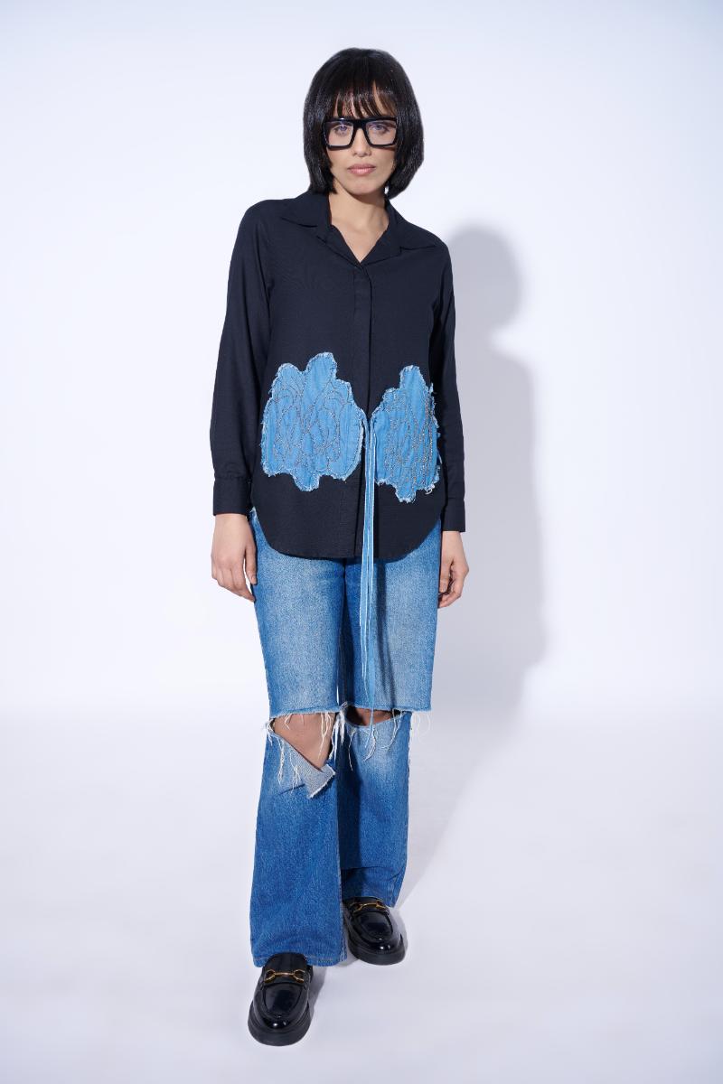 One not two Embroidered shirt